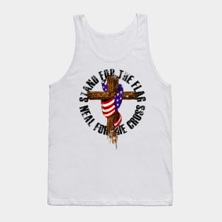 'Stand for the Flag Kneel for the Cross' Cool July 4th Gift Tank Top